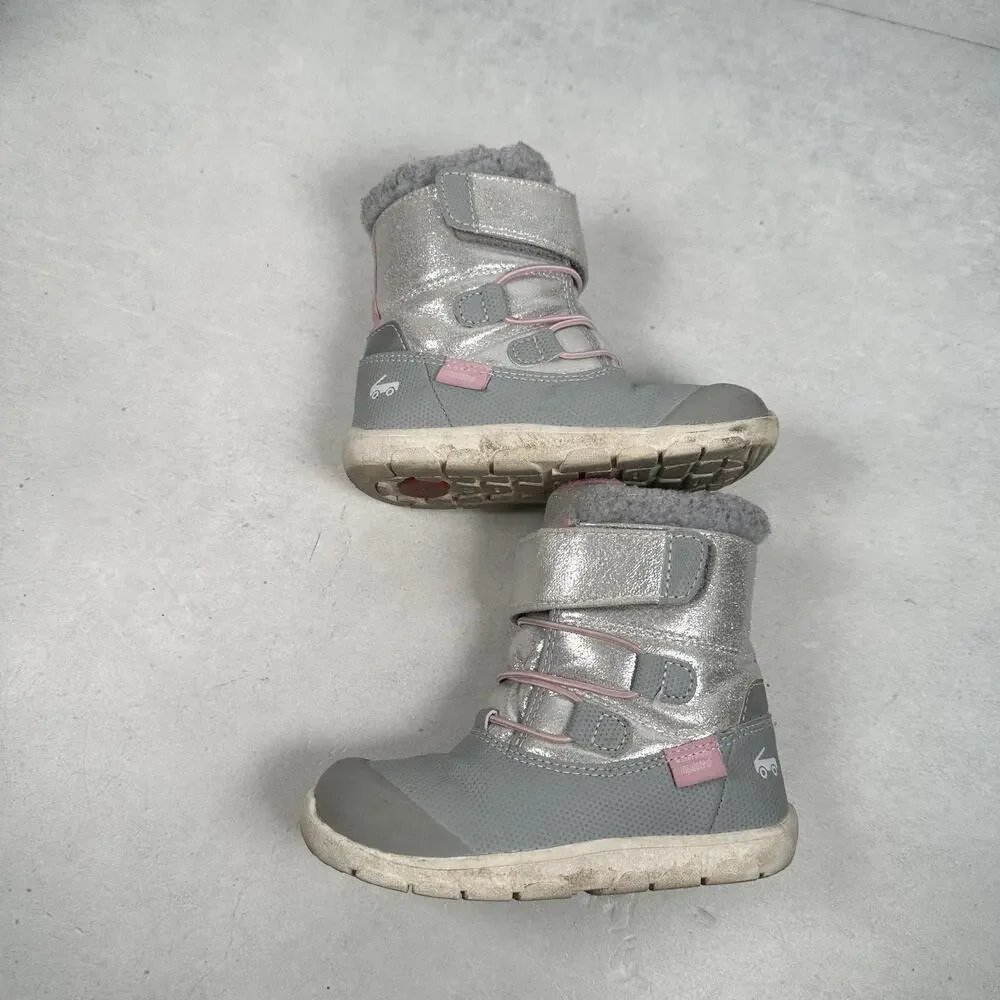 See Kai Run Boots Girls Size 10 Gray Silver Thinsulate Insulated Water Resistant
